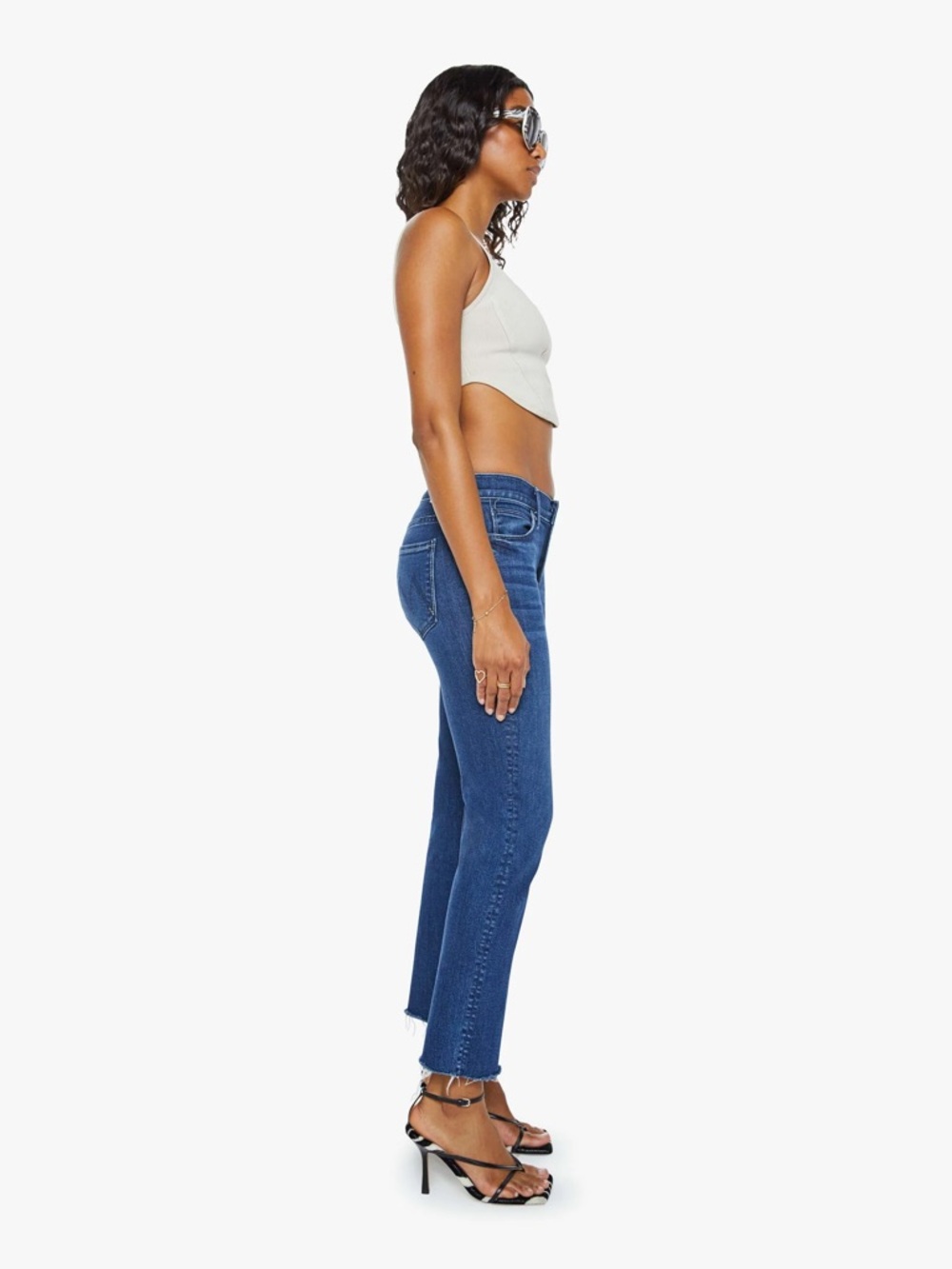 MOTHER The Mid Rise Dazzler Ankle Fray Jean Fancy Meeting You Here size 28 NWT - Picture 4 of 11